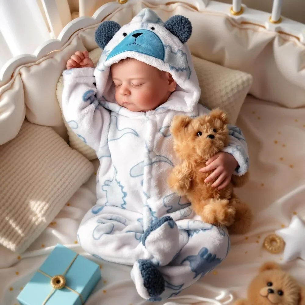 🆕20inch Full Vinyl Body Newborn Baby Doll Poseable Limbs Close Eyes Boy Baby